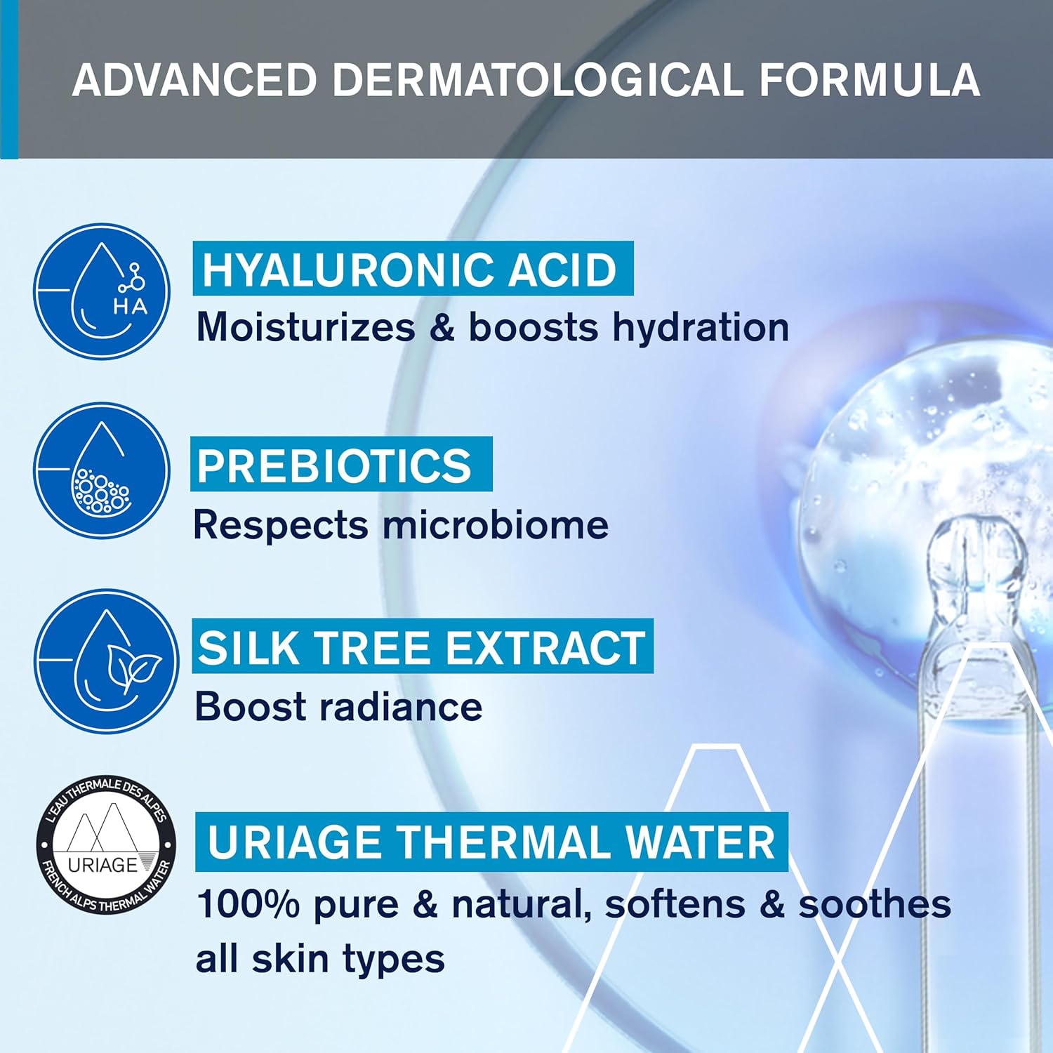 Uriage Thermal Water Essence - Hydrating Facial Booster with Hyaluronic Acid for 24-Hour Moisture & Brightness