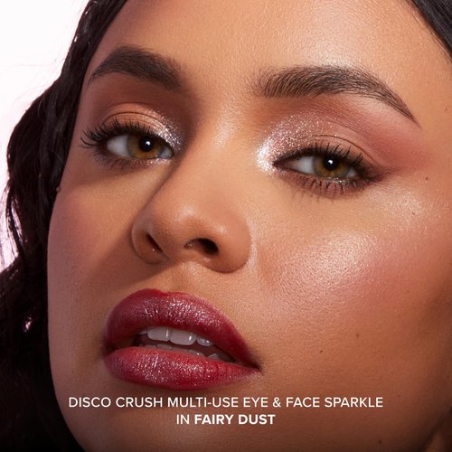 Too Faced Disco Crush High Shine Glitter Multi-Use Eye + Face Sparkle | Creamy, Iridescent, Multichrome Face & Eyeshadow Glitter, 0.05 Ounce, Fairy Dust