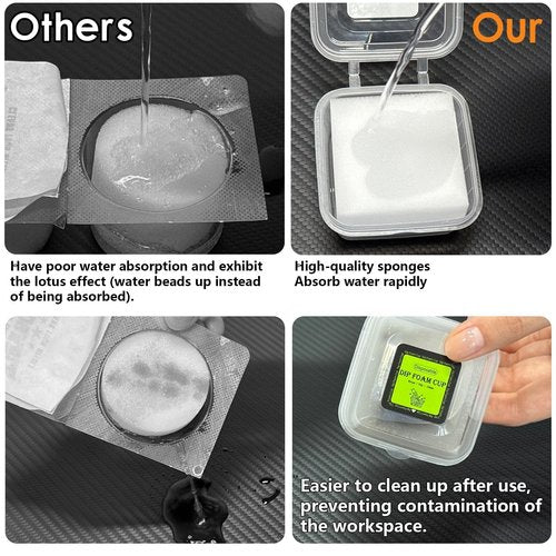 Dip Foam Cups-16Pcs Square Tattoo Supplies Disposable Rinse Caps for Color Switching & Needle Cleaning
