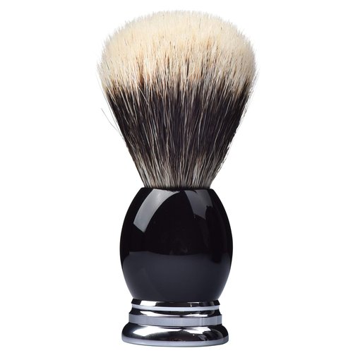 JEQUIL&CORENVEO Fine Silvertip Badger Bristle Shaving Brush, With Heavy Weight Resin Base (Curved Top)