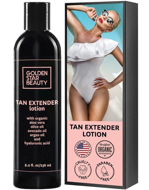 **Tan Extender Daily Moisturizer by [Brand Name] - Organic Oils & Hyaluronic Acid for Longer-Lasting Tan | 8 fl. oz.**