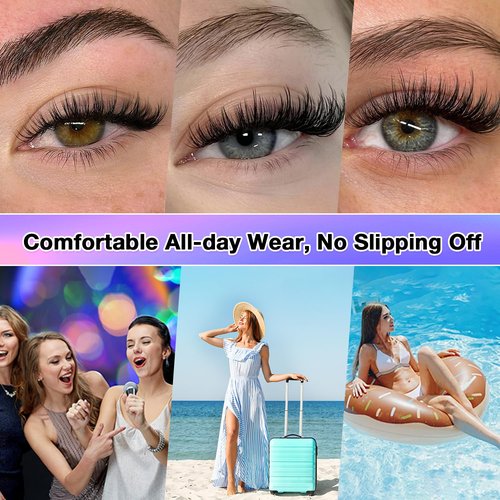 AILAISHI Lash Clusters Kit, DIY Cluster Eyelash Extensions 9‑16mm, 40D+50D, 280pcs Fluffy D Curl Natural Lashes with Bond & Seal,Remover,Tweezers,Brush–Fake Cat Eye Wispy Individual Clusters
