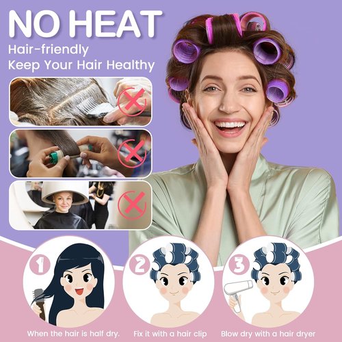 ELASO 33-Piece Hair Roller Set - Self-Grip Rollers for All Hair Types | Includes Clips & Storage Bag