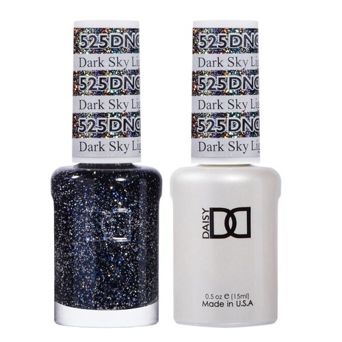 DND Gel Black Polish Set - Chip-Free UV/LED Gel & Air Dry Nail Lacquer Duo | 0.5 Fl Oz Each
