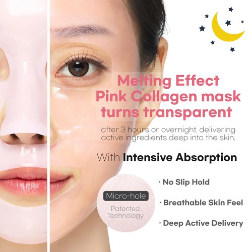 aurtier Deep Collagen Overnight Mask for Glass Skin, Hydrating Mask, Dewy Plump, Firming, Pore minimizer for face, Wrinkle Care, Moisturizer Korean Skin Care 4ea
