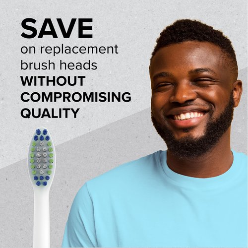 REACH SmileSonic Pro Essential Clean Replacement Toothbrush Brush Heads, Compatible with Philips Sonicare Click-On Power Toothbrushes, Replace-Me Bristles, 5 Count