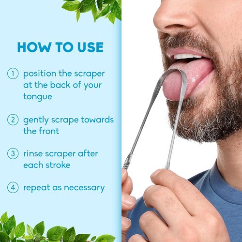 Humble Co. Tongue Scraper - 100% Stainless Steel Cleaner for Adults & Kids | 2 Pack for Fresh Breath