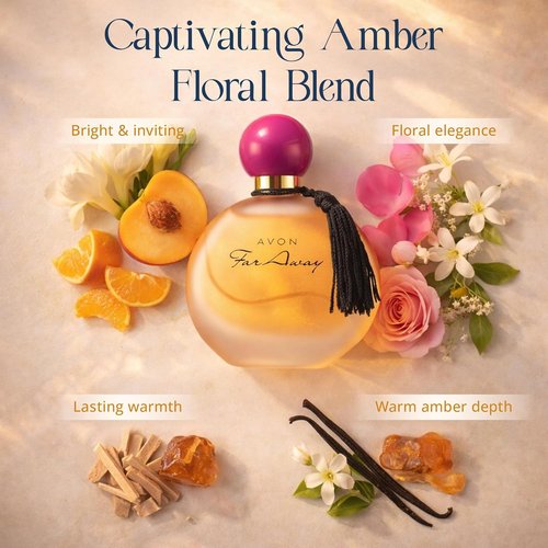 AVON Far Away Eau de Parfum for Women - Long-Lasting Amber Floral Scent - Elegant 1.7 fl oz Travel Spray