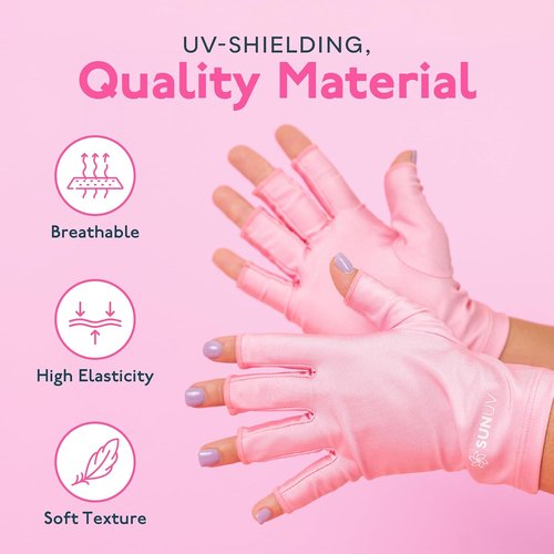 SUNUV LED Gloves - Professional UV Protection for Gel Nails | UPF 50+ Anti-UV, Ideal for Nail Techs