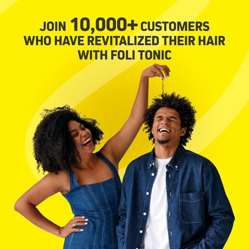 Foli Tonic Hair Growth Vitamins - DHT Blocker with Saw Palmetto & 10000mcg Biotin | 60 Vegan Capsules for Thicker, Fuller Hair