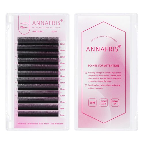 ANNAFRIS U Shape YY Eyelash Extension Makeup Mesh Net Cross 2D Y Shape Premade Fans Lash Extensions Hand Woven Natural Soft Faux Mink False Lashes (0.07 D,8-15mm Mix)