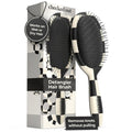 FRAMAR Checkered Print Hair Brush - Detangling Wet Hair Brush for Women | Black and White Design