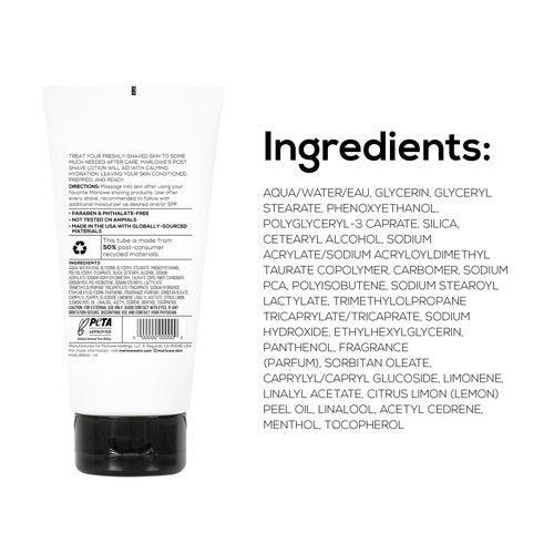 MARLOWE. No. 144 Post Shave Lotion 6 oz, Conditioning Aftershave with Green Tea, Deep Sea Algae, Willow Bark & Passion Flower Extract, Hydrates, Calms & Nourishes Skin, Aloe Citron Scent