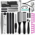 EKOCSIO Professional Pedicure Kit, 36 in 1 Stainless Steel Foot Care Kit Foot Rasp Dead Skin Remover for Home & Salon Care, Black
