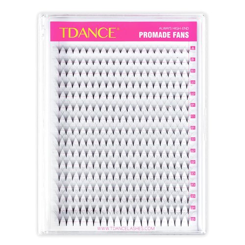 TDANCE Premade Eyelash Extensions 320 Fans - Heat Bonded Middle Stem Volume Lash Fans (320-10D-0.03-C-8-15mm)