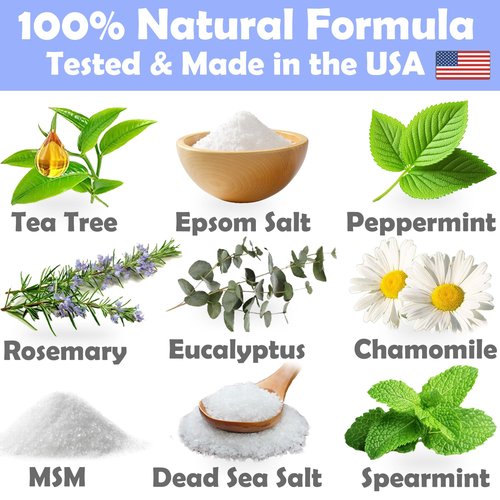 Tea Tree Oil Foot Soak with Epsom Salt: For Itchy Feet, Pedicure, Smelly Odor, Therapy, Softens Calluses, 16 oz