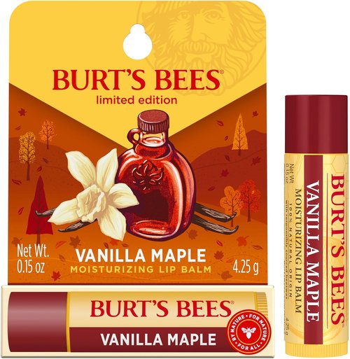 Burt's Bees Vanilla Maple Lip Balm - Moisturizing Formula for Unisex | 0.15 oz
