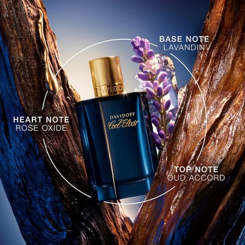 Davidoff Cool Elixir Parfum Intense - Woody Men's Cologne with Rose Oxide, Lavandin & Oud - Long-Lasting Fragrance