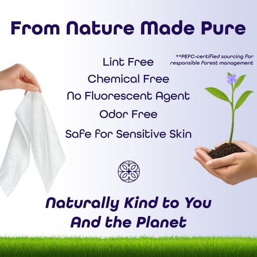 SkinMia Face Towels XL – Ultra Soft, Clean, Odor-Free Dry Towelettes for Skincare & Makeup Removal Wipes, Plant-Based, Gentle for Sensitive Skin, 50 Count