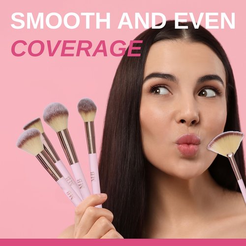 14pc Ultimate Beauty Brush Collection - Full Makeup Eyelash Curler Tweezer Sponge Kit Cosmetic Tools Professional Face Eye (ROSE GOLD)