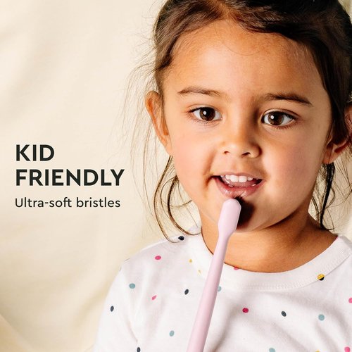 Boka Classic Manual Toothbrush - Extra Soft Activated Charcoal Bristles, Bioplastic Handle, Pink | Travel Cap Included
