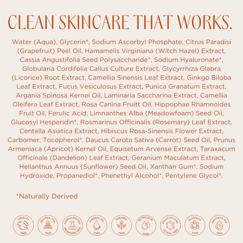 InstaNatural Vitamin C Face Serum, Brightens, Hydrates and Reduces Signs of Aging, with Vitamin C, Hyaluronic and Ferulic Acid, 1 FL Oz