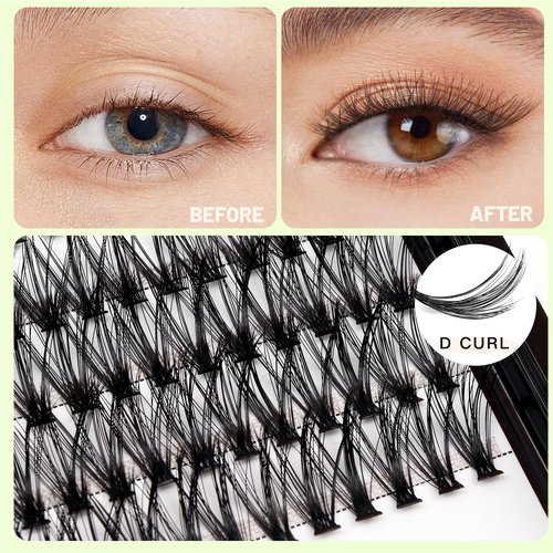 Bodermincer 200pcs/Pack C Curl 20 Root Thickness 0.07mm Individual Lash Cluster Black Individual Cluster Eye Lashes Grafting Fake False Eyelashes Lash Clsuter Wispy (20D 10-12-14-16mm MIX)