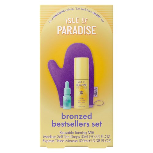 Isle of Paradise Self-Tanning Set - Medium Self-Tan Drops & Express Mousse | Streak-Free, Hydrating Formula