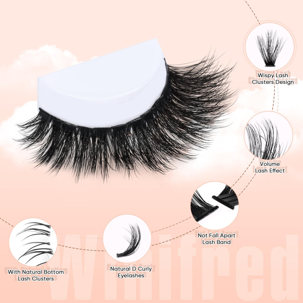 Wispy Lash Clusters with Bottom Lashes Eyelash Clusters C Curvature Cluster Eyelash Extensions 10-18mm Individual Lashes DIY Lashes Clusters Thick Volume by Winifred