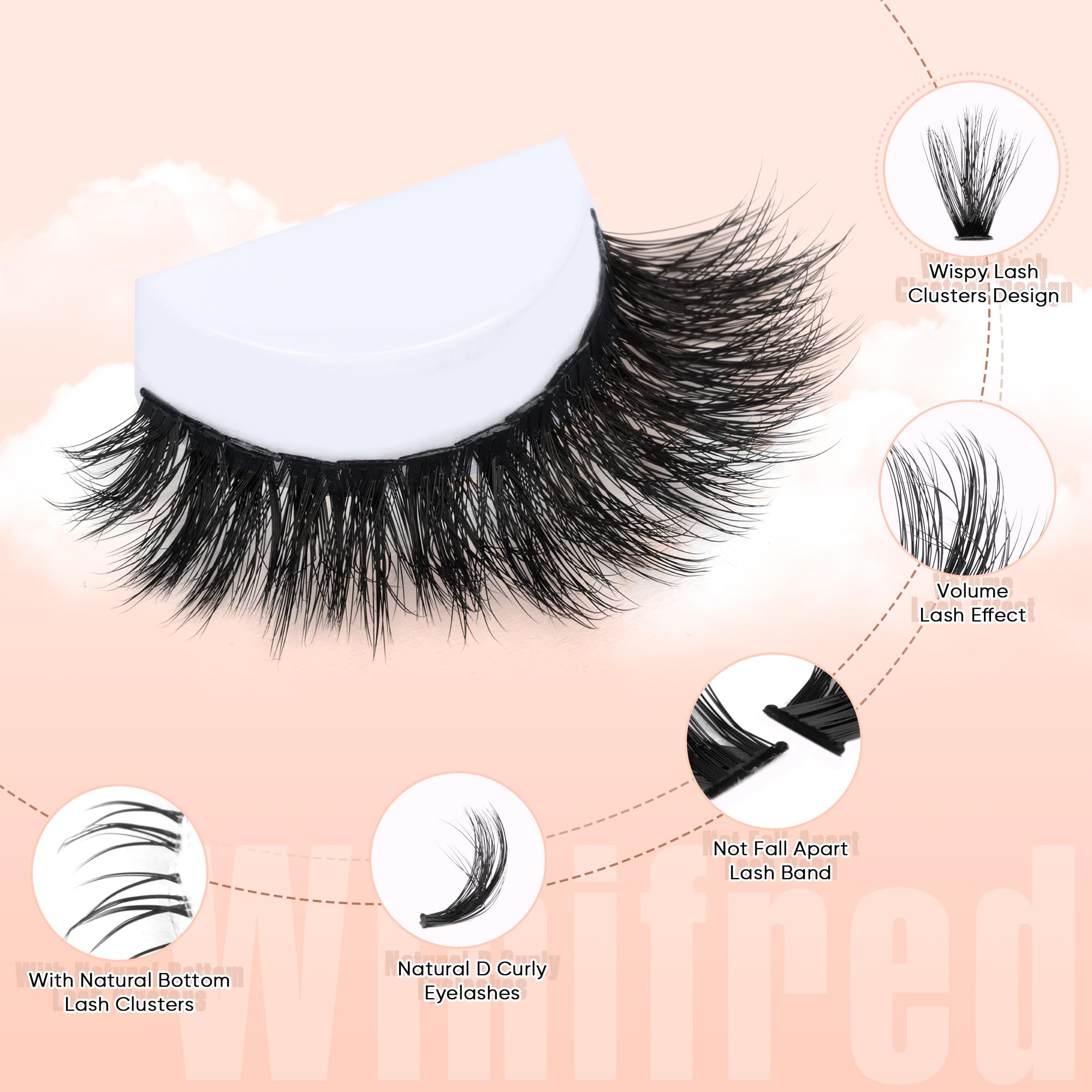 Wispy Lash Clusters with Bottom Lashes Eyelash Clusters C Curvature Cluster Eyelash Extensions 10-18mm Individual Lashes DIY Lashes Clusters Thick Volume by Winifred