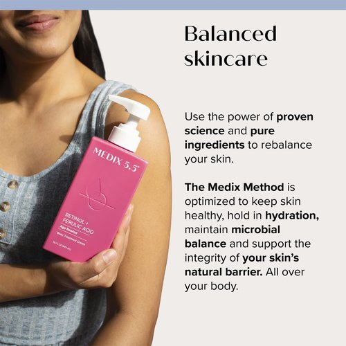 Medix 5.5 Retinol Cream + Collagen Cream Skincare Set Moisturizer Body & Face Lotion | Firming Body Lotion Set Reduces Look Of Sagging Skin, Cellulite, Sun Damage & Crepey Skin For Women, 2PC Bundle