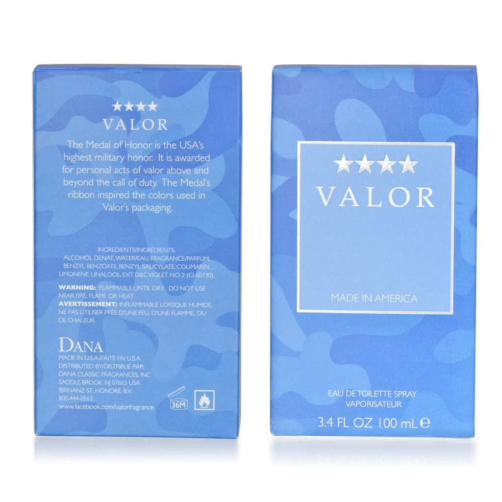 Valor by Dana Eau De Toilette Spray for Men - 3.4 oz | Long-Lasting Fragrance