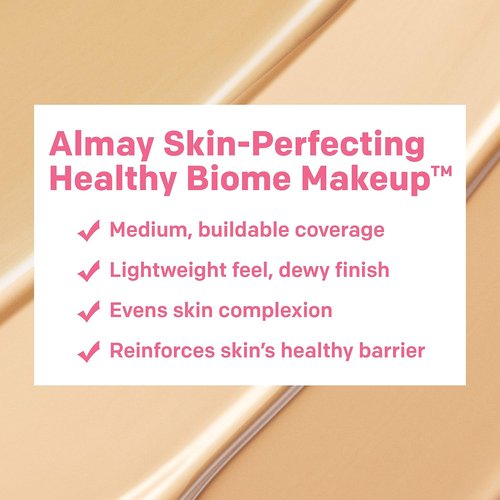 Almay Skin Perfecting Foundation - Healthy Biome Makeup with Prebiotic Complex & SPF 25, 140 Golden, 1 fl. oz.