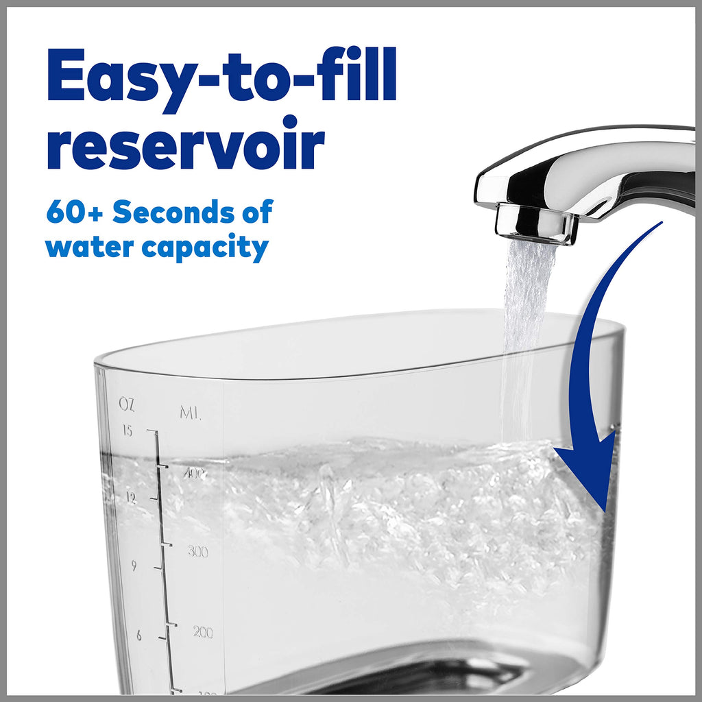 Waterpik Nano Plus Water Flosser For Teeth, Portable Electric Power, Compact For Travel and Home, 4 Flossing Tips, ADA Accepted, White WP-320