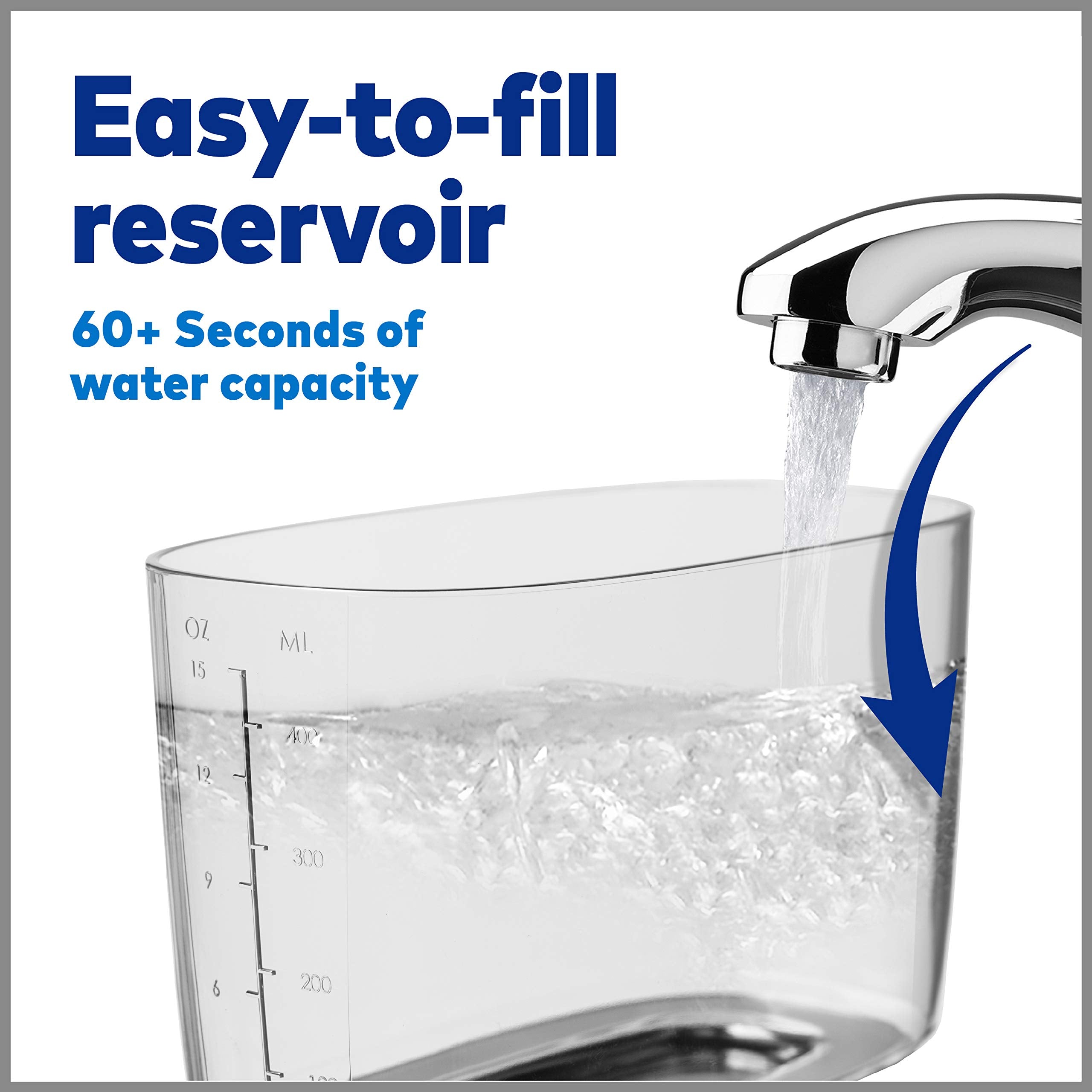Waterpik Nano Plus Water Flosser For Teeth, Portable Electric Power, Compact For Travel and Home, 4 Flossing Tips, ADA Accepted, White WP-320