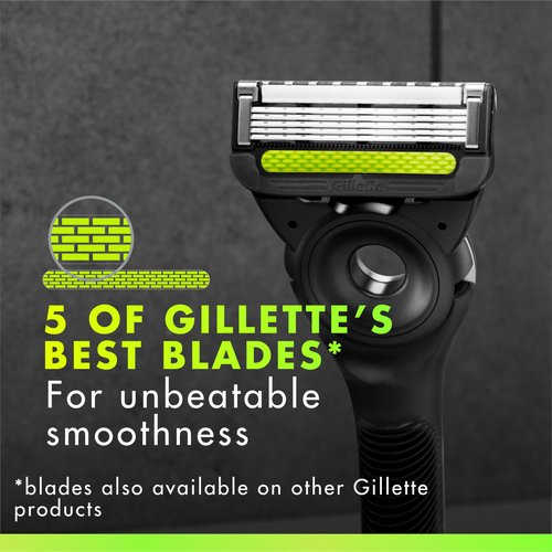 GilletteLabs Razor Blade Refills, Ultimate Precision Trimmer, 5 Bladed Refills, Compatible with Exfoliating Bar and Heated Razors, 9 Count