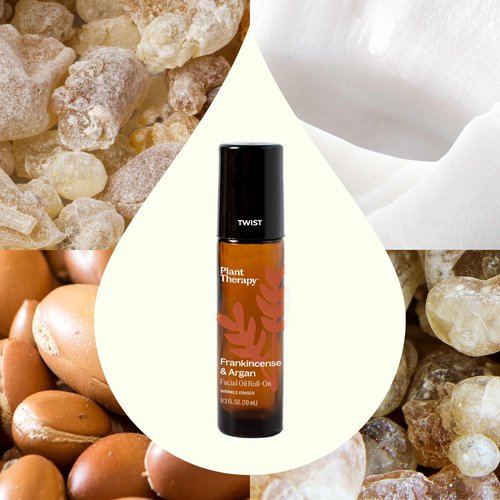 Plant Therapy Frankincense & Argan Facial Serum Roll-On, 10 mL (1/3 oz), Made with Frankincense Essential Oil & Argan Oil, Smoothes Wrinkles & Improves Skin Elasticity, Anti-Aging for Face & Skin