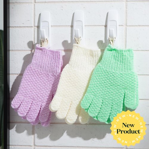 Bare Botanics Exfoliating Shower Gloves + Unscented Body Salt Scrub