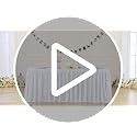 17ft Satin White Table Skirt for Rectangular Tables - Wrinkle-Resistant Party & Event Decor - White / 204" x 30"