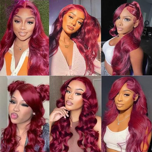 99J Burgundy Human Hair Bundles Body Wave 22 Inch 12A Wine Red Double Weft Brazilian Bundles Human Hair Extensions 1 Pack
