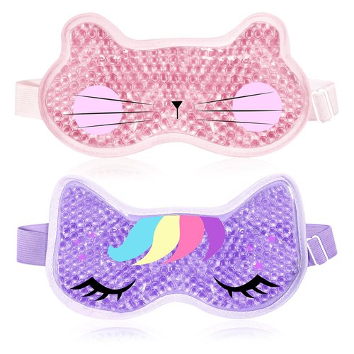 CONBELLA 2PCS Cooling Eye Mask Gel Eye Mask, Reusable Hot Cold Therapy Cold Eye Mask for Post Surgery, Puffiness, Dark Circles, Eye Bags, Dry Eyes