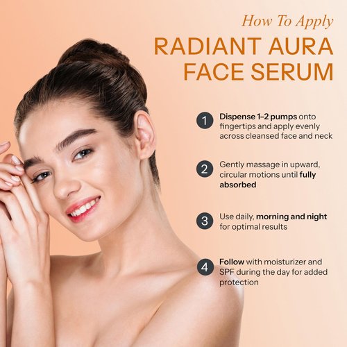 Radiant Aura Vitamin E & C Serum For Face – Dermatologist Tested, Anti Aging, Korean Skin Care – Revives Tired Skin, Smooths Fine Lines, Lightweight Hydration – Vegan, Clean Beauty – 2.03 Fl. Oz.