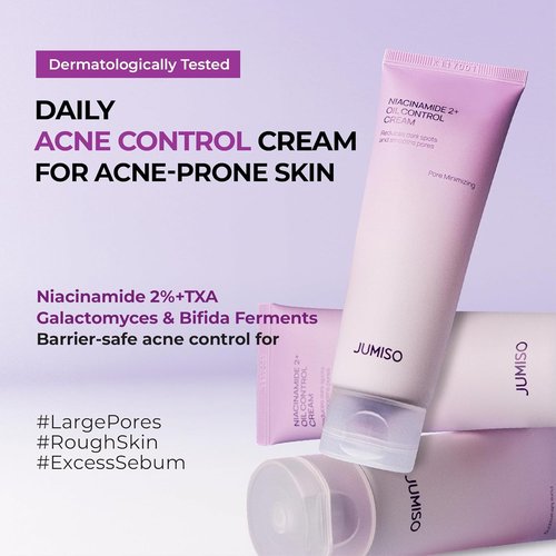 JUMISO Niacinamide 2+ Oil Control Cream - Pore Minimizing Korean Moisturizer for Oily Skin - 2.7 fl. oz.