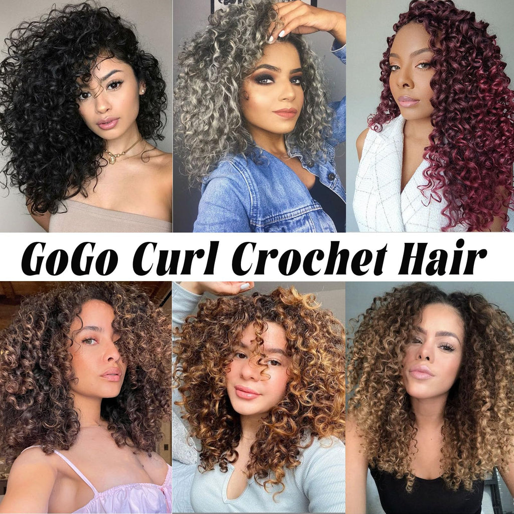 Vomella GoGo Curl Crochet Hair 8 Packs 14 Inch Curly Crochet Hair for Black Women Short Water Wave Beach Curl Synthetic Deep Twist Crochet Hair Extensions(T30#)