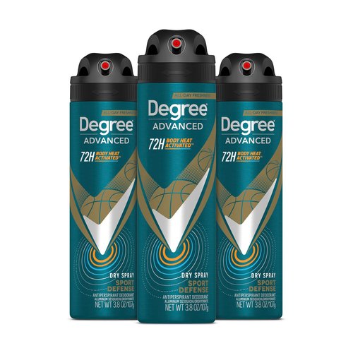 Degree Men Antiperspirant Deodorant Dry Spray Sport Defense 3 count Deodorant for Men 3.8 oz