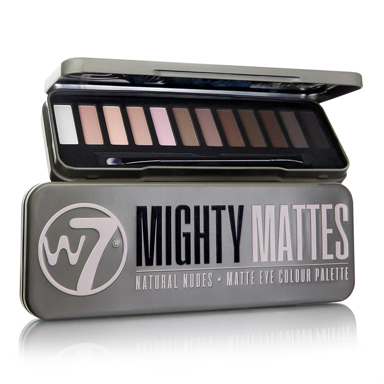 W7 Mighty Mattes Eyeshadow Palette - 12 Flawless Nude Shades for Long-Lasting Natural Looks