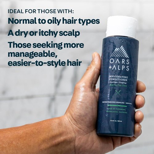 Oars + Alps Men's Sulfate-Free Hair Shampoo - Nourishing Formula with Witch Hazel & Tea Tree Oil | 13.5oz
