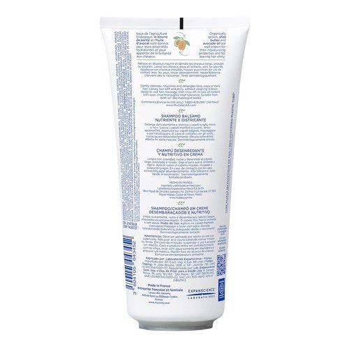 Mustela Detangling & Nourishing Cream Shampoo - Natural Shea Butter & Avocado for Curly Hair - 6.76 Fl. Oz.
