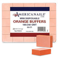 Americanails Mini Orange Buffers - (180/240 Grit) - Professional Salon Quality Buffing Blocks for Nails - Buff Nails Prior to Application of Polish, Gel Polish, Gel, Acrylic, Double-Sided, 50 Ct