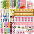 132PCS Spa Party Supplies for Women, Spa Party Favors Include Face Masks, Hand Cream, Lip Balm, Under Eye Patches, Lip Mask, Foot Bath Bombs, Hair Band, Spa Birthday Sleepover Party Supplies for Girls